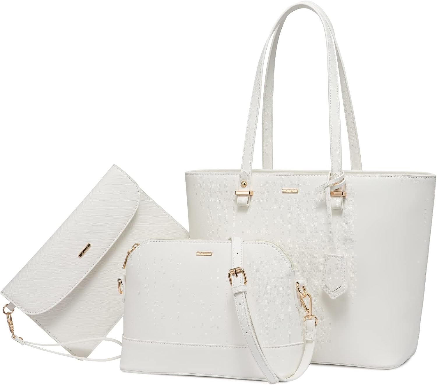Lovevook Three-Piece Handbag Set – Tote, Crossbody, and Clutch