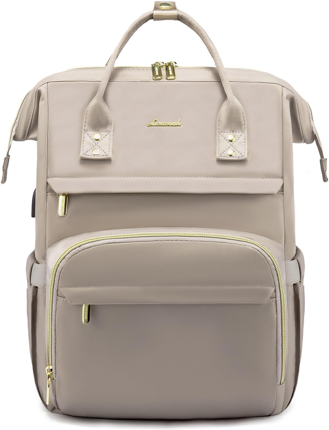 Laptop Backpack Women, 15.6 Inch Work Backpack Woman for Teacher Nurse Bags, Computer College Backpack Purse, Waterproof Anti-Theft Travel Back Pack with USB Charging Port, Grey