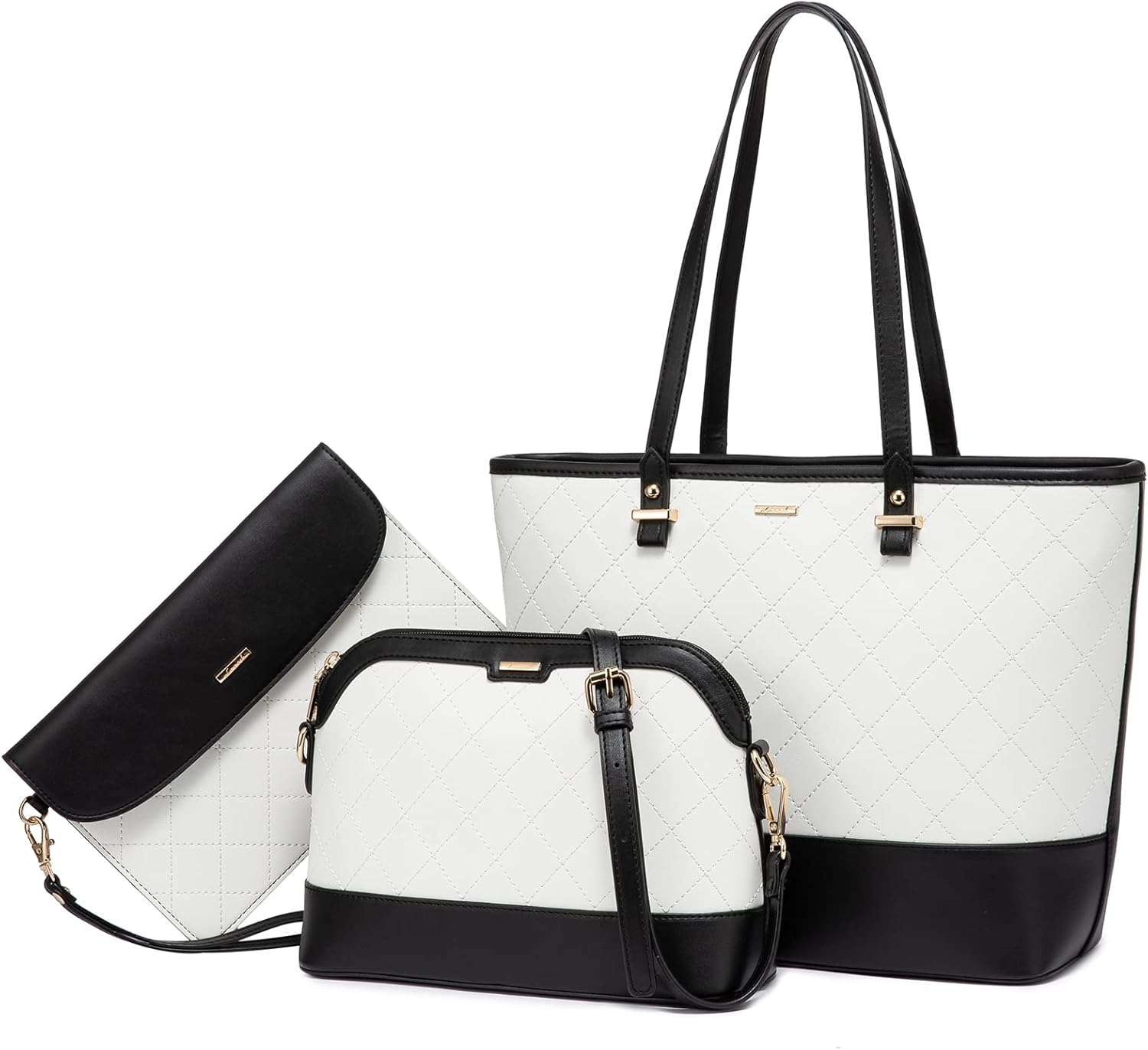 Lovevook Three-Piece Handbag Set – Tote, Crossbody, and Clutch