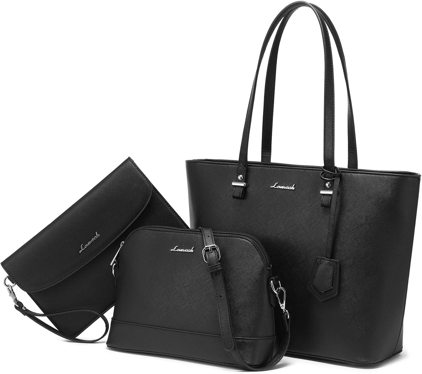 Lovevook Three-Piece Handbag Set – Tote, Crossbody, and Clutch