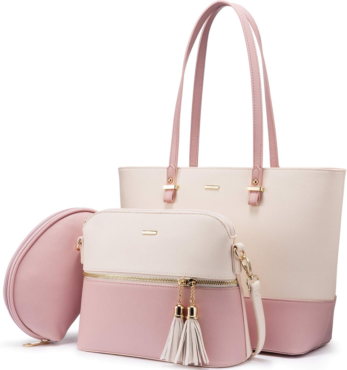 Lovevook Three-Piece Handbag Set – Tote, Crossbody, and Clutch