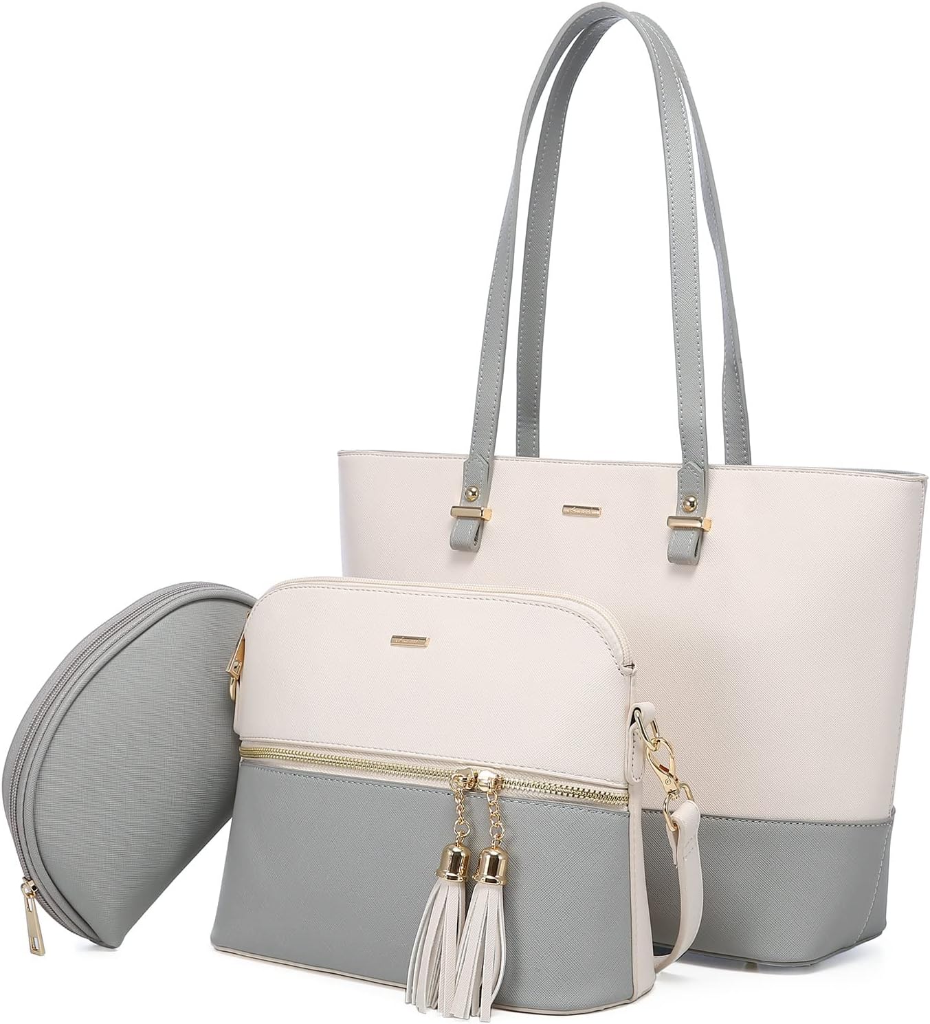 Lovevook Three-Piece Handbag Set – Tote, Crossbody, and Clutch