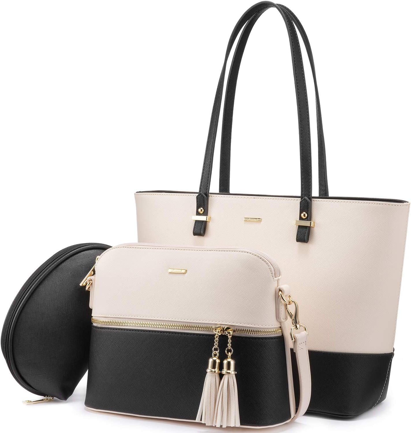 Lovevook Three-Piece Handbag Set – Tote, Crossbody, and Clutch