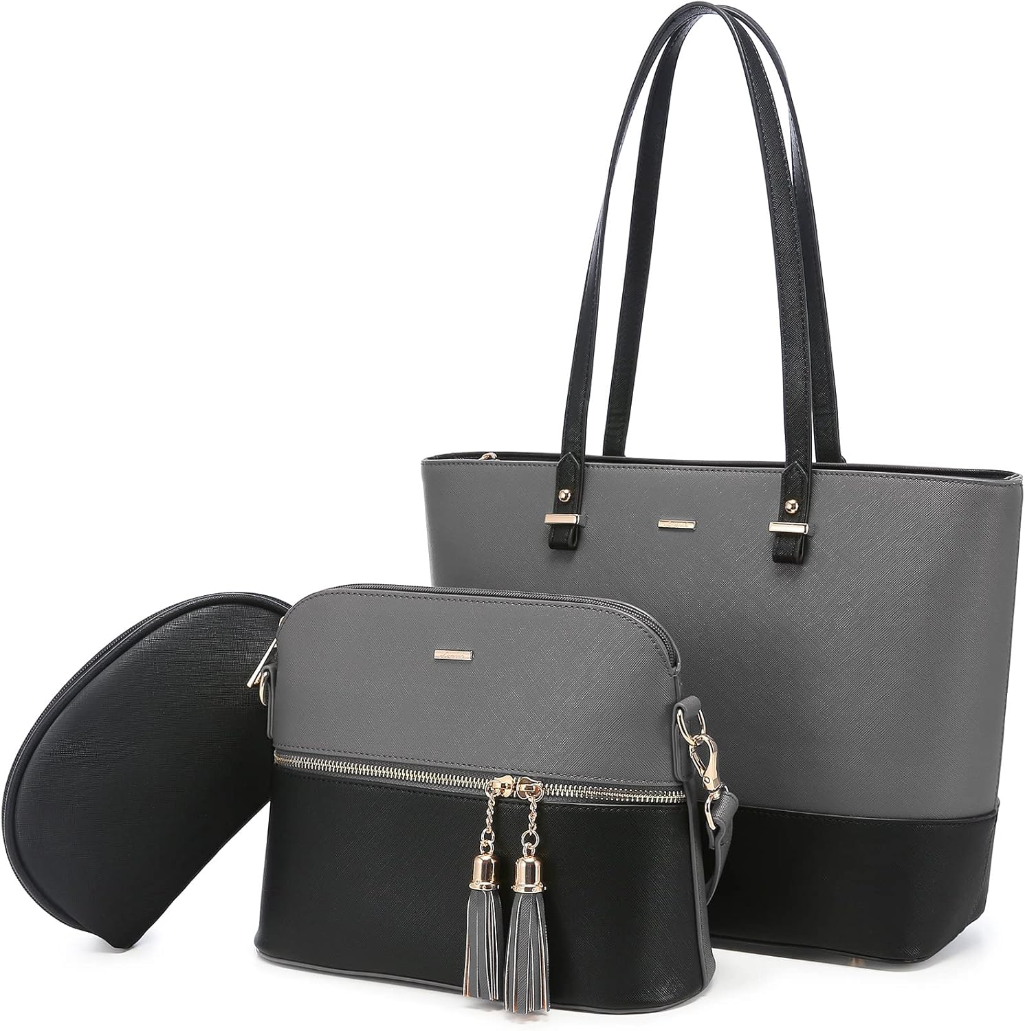 Lovevook Three-Piece Handbag Set – Tote, Crossbody, and Clutch