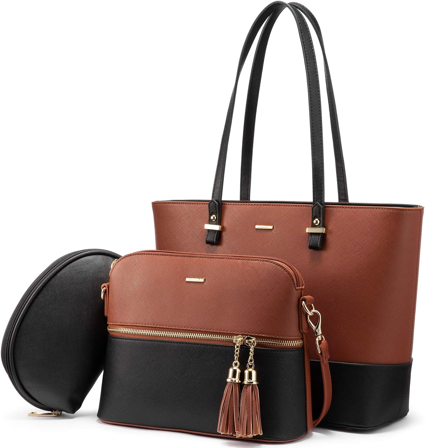Lovevook Three-Piece Handbag Set – Tote, Crossbody, and Clutch
