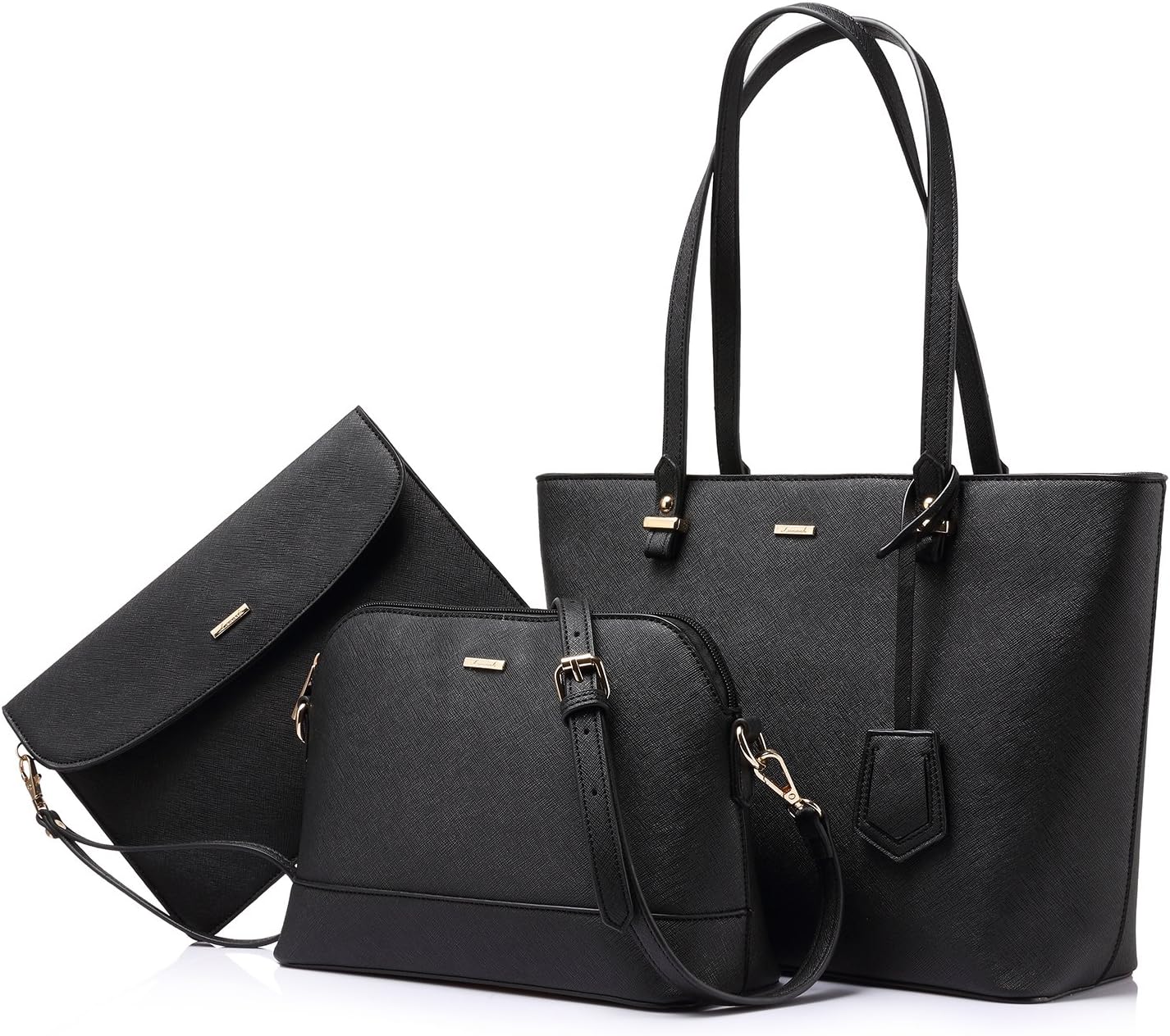 Lovevook Three-Piece Handbag Set – Tote, Crossbody, and Clutch