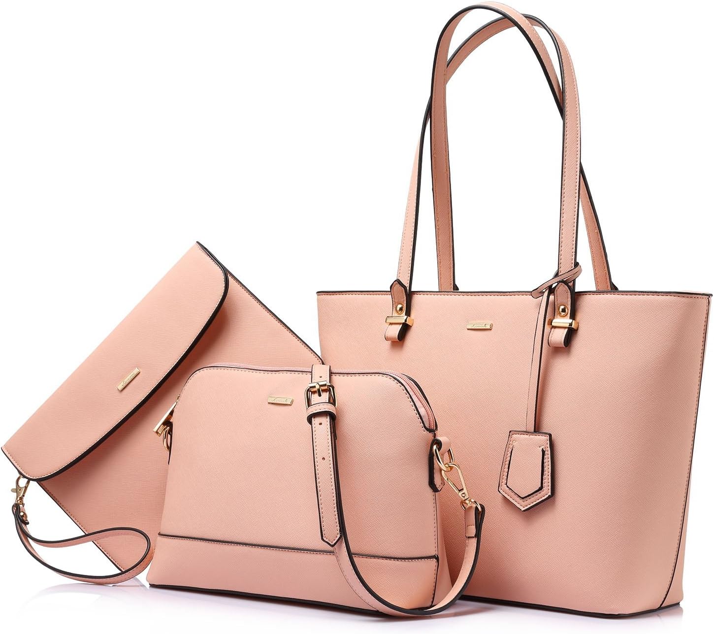 Lovevook Three-Piece Handbag Set – Tote, Crossbody, and Clutch