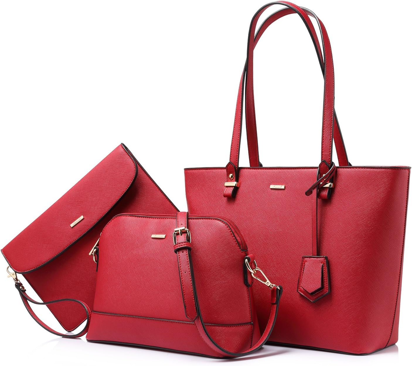 Lovevook Three-Piece Handbag Set – Tote, Crossbody, and Clutch